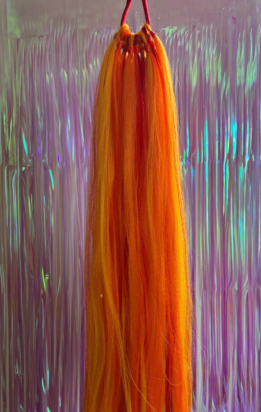 Red, Orange, and Yellow Ponytail Tie-in Festival Braids Extensions